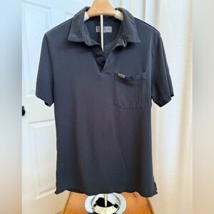 Figs Polo Shirt Womens M Black Pocket Figs Pro Collared Nurse Pima Cotton